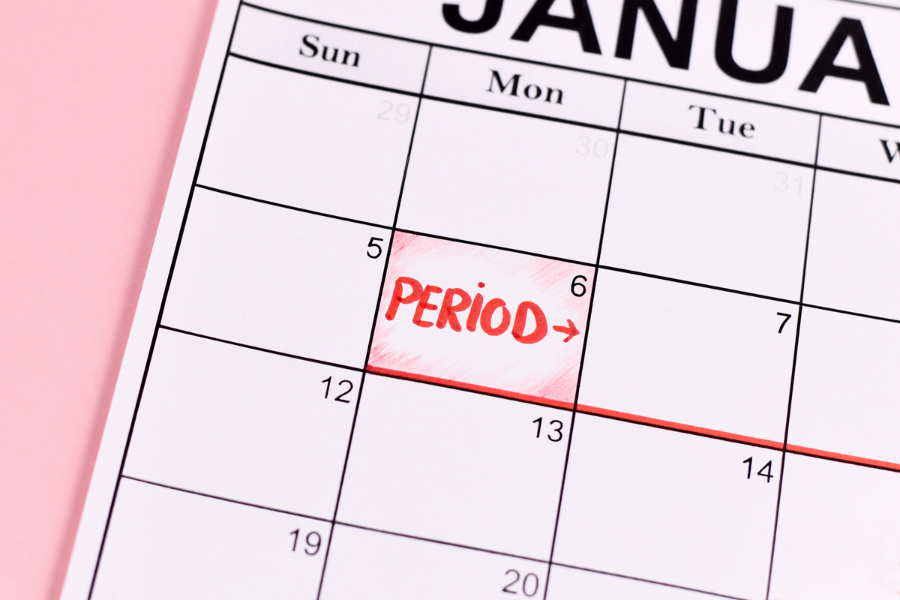 shorter period perimenopause calendar