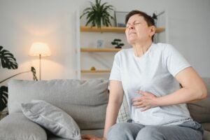 woman with menopause bloating