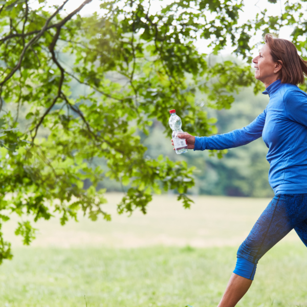 Woman walking outside for fitness