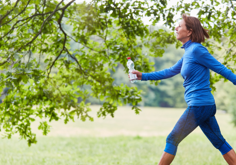 Woman walking outside for fitness