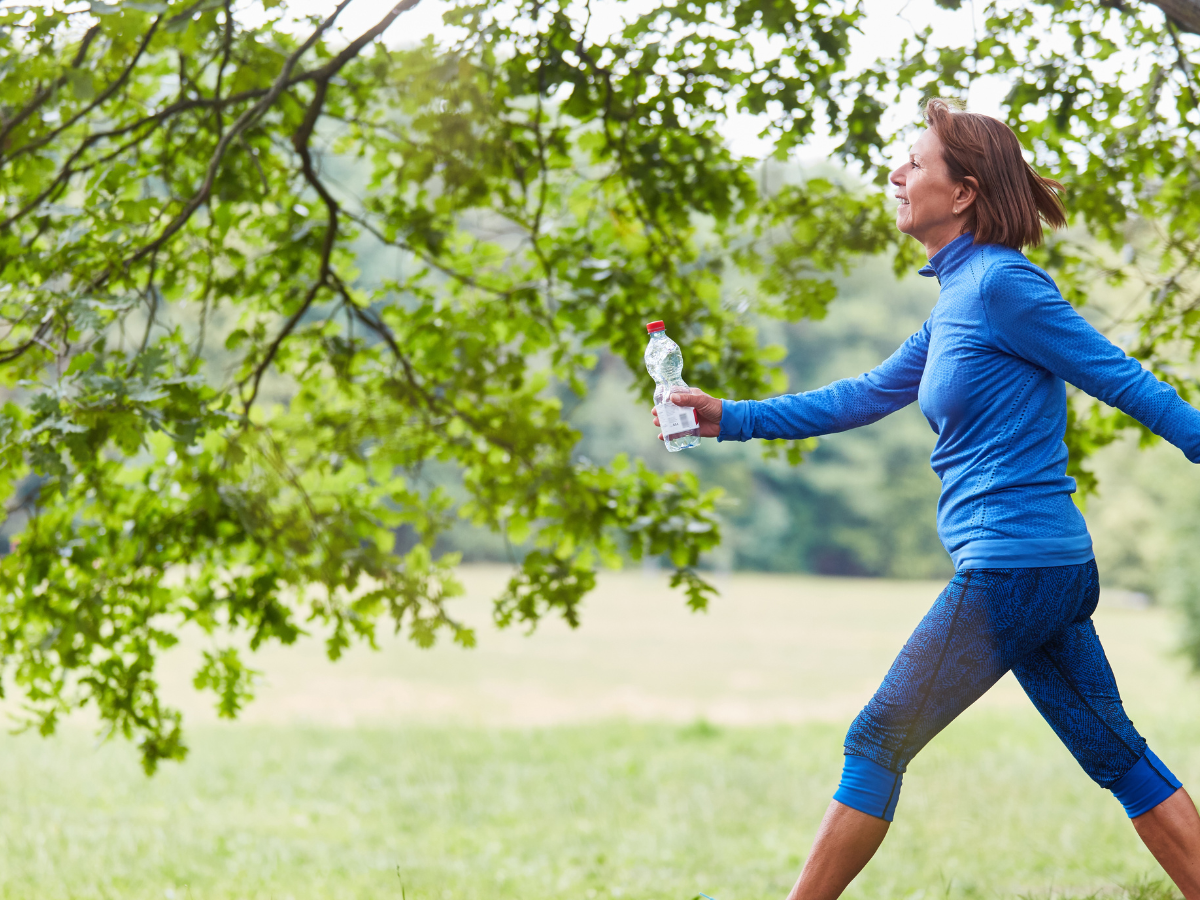 Woman walking outside for fitness